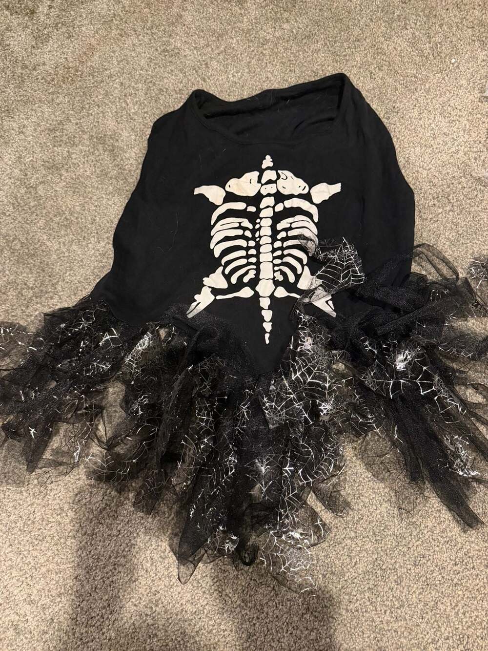 Tops Pet Products Skeleton Tutu Dress Size X-Large Black Halloween Costume